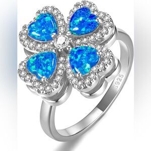 NEW Weinuo Silver and Blue Women's Anxiety Spinner Ring Size 9